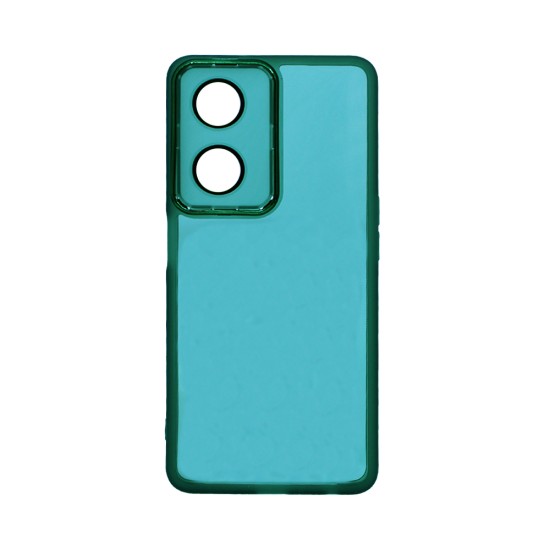 Capa de Silicone Transparente com Moldura de Câmera para Oppo A98 5G/F23 5G Verde